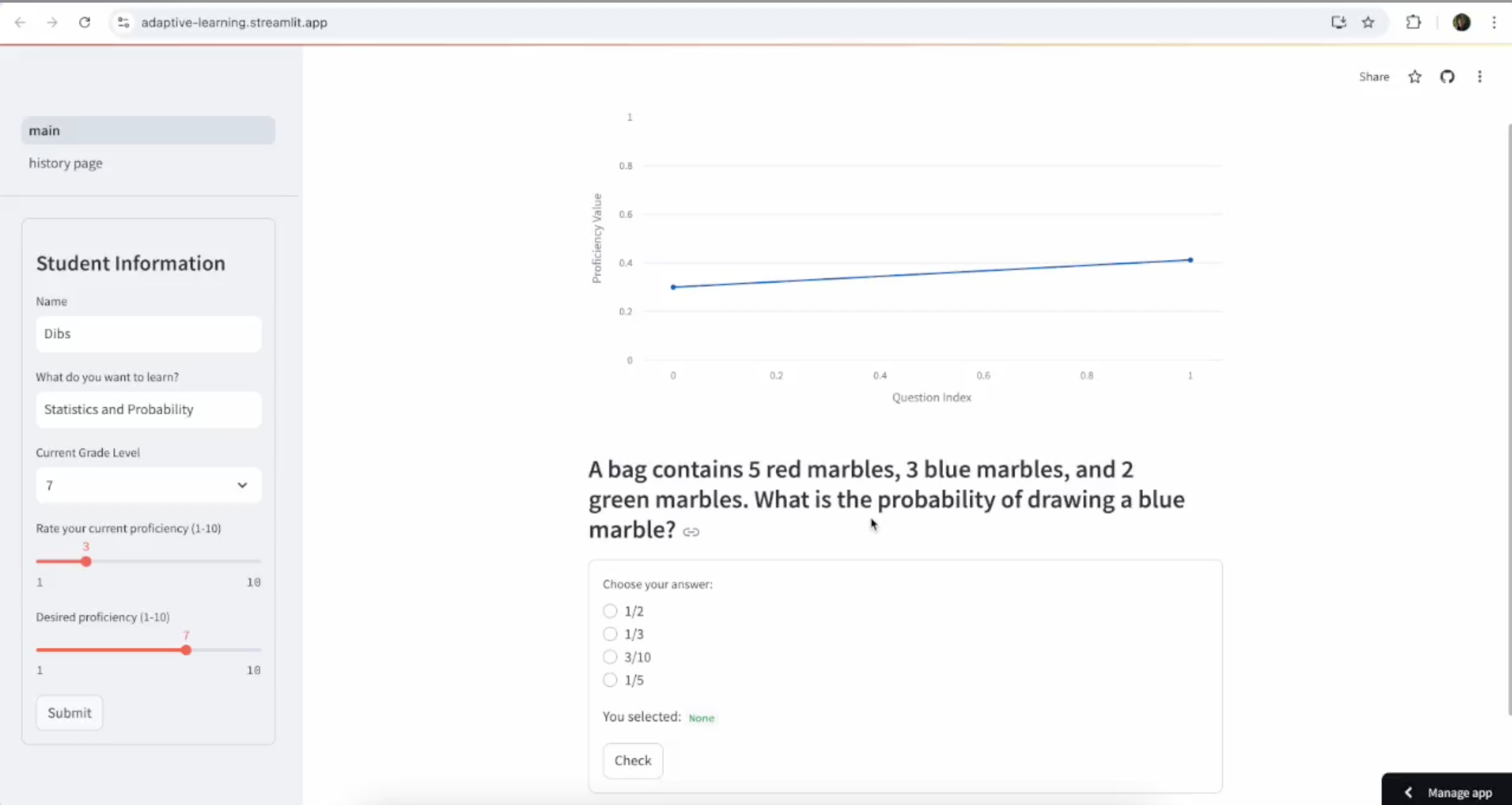 Adaptive Learning without Question-Answer Dataset